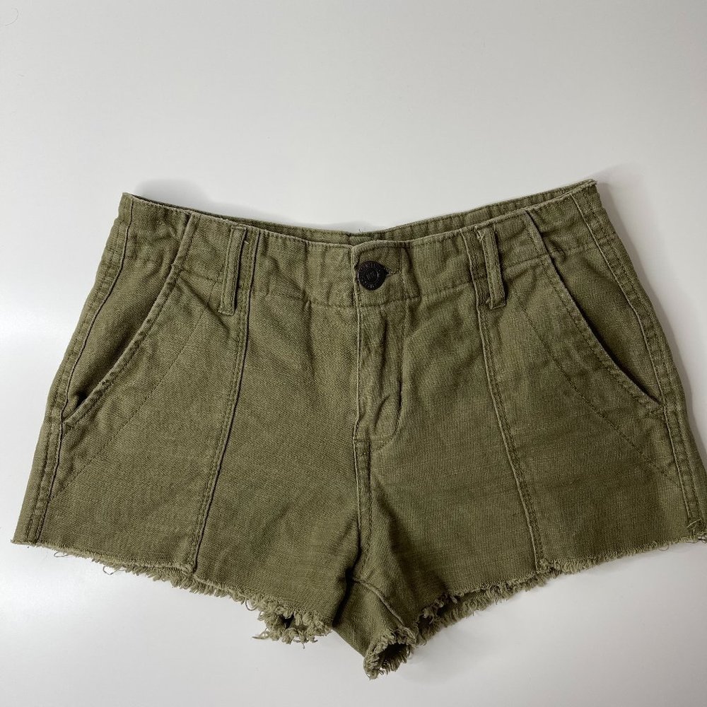 Aeropostale Olive Green Frayed Hem Shorts